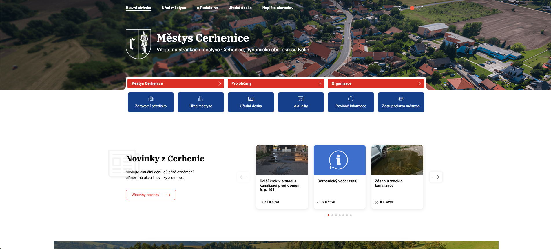 Náhled webu Cerhenice.cz