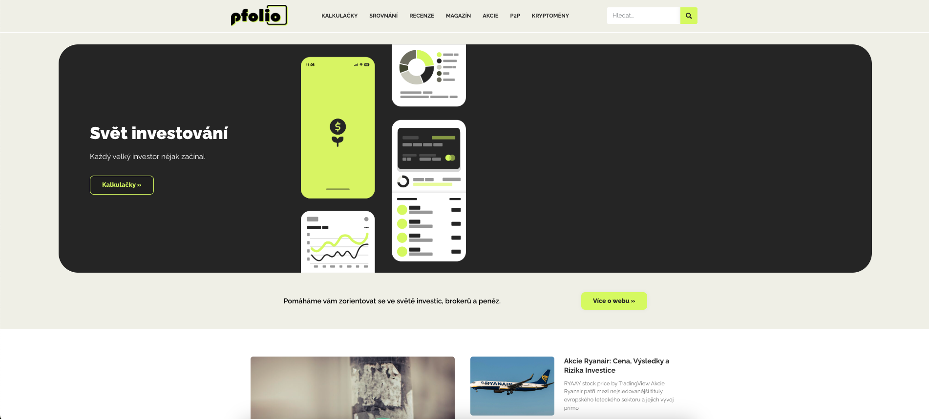 Náhled webu Pfolio.cz